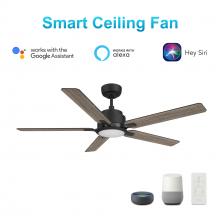 Carro USA VS525J-L12-BG-1 - Espear 52-inch Smart Ceiling Fan with Remote, Light Kit Included, Works with Google Assistant, Amazo