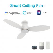 Carro USA VS443Q-L12-W1-1 - Trento 44-inch Smart Ceiling Fan with Remote, Light Kit Included, Works with Google Assistant, Amazo