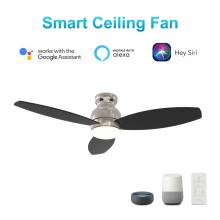 Carro USA VS483Q-L12-S2-1 - Trento 48-inch Smart Ceiling Fan with Remote, Light Kit Included, Works with Google Assistant, Amazo