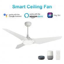 Carro USA VS563B-L12-W1-1 - Kaj 56-inch Indoor/Outdoor Smart Ceiling Fan, Dimmable LED Light Kit & Remote Control, Works with Go