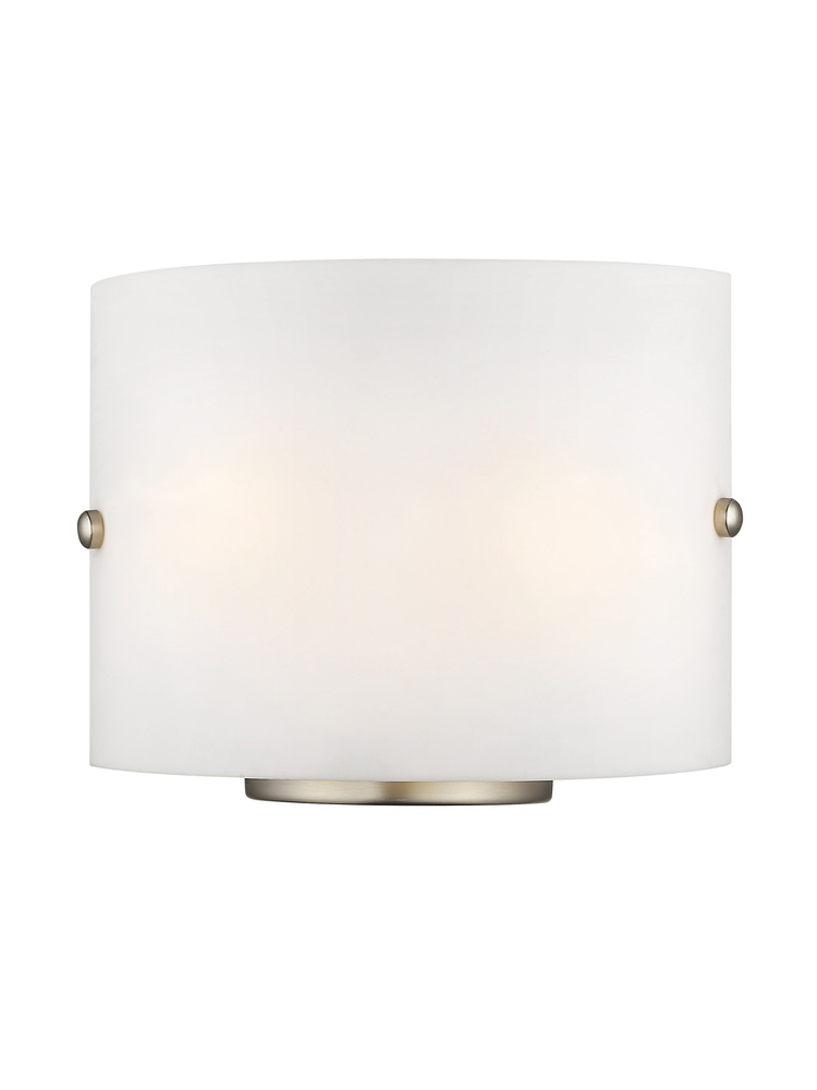 2 Light Brushed Nickel Wall Sconce 1J0D3 Lighting Plus