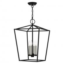 Livex Lighting 49434-04 - 4 Light Black with Brushed Nickel Accents Chandelier