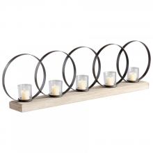 Cyan Designs 05085 - Ohhh Five Candle Candleholder Raw Iron And Natural Wood