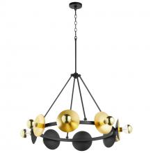 Cyan Designs 10980 - Artemis Chandelier Noir And Gold Leaf - Medium