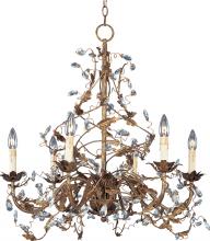 Maxim 2851EG - Iron Vine & Crystal 6 Candle Living Room Chandelier