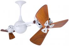 Matthews Fan Company IV-WH-WD - Italo Ventania 360° dual headed rotational ceiling fan in gloss white finish with solid sustainab