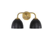 Golden 6950-BA2 MBS-BLK - Shepard 2-Light Bath Vanity in Modern Brass with Matte Black