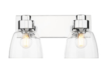 Golden 0314-BA2 CH-CLR - Remy  2 Light Bath Vanity in Chrome with Clear Glass Shade