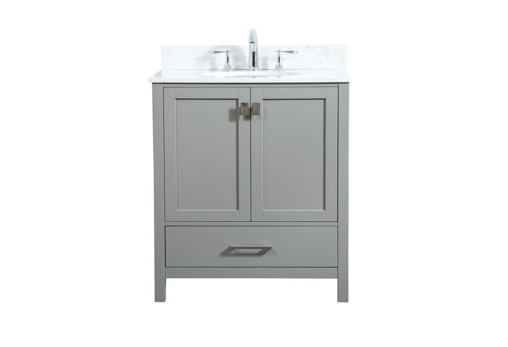30 Inch Single Bathroom Vanity In Grey With Backsplash Tzu3p Lighting Plus Inc - Bathroom Sink Backsplash 30 Inch