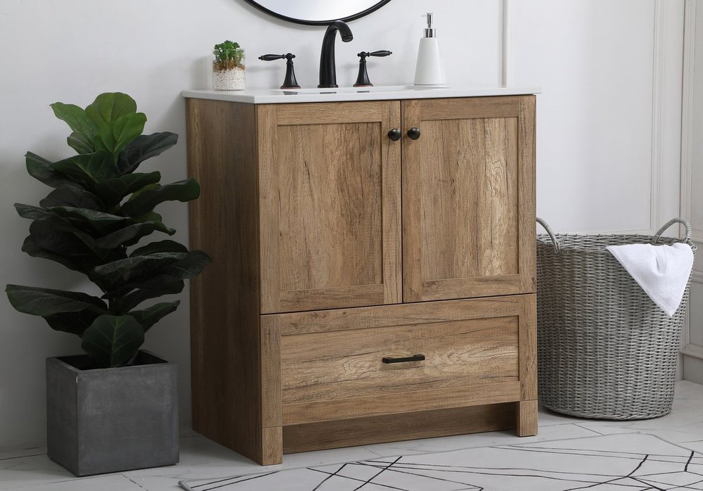 Oak bathroom vanity 30 inch deals