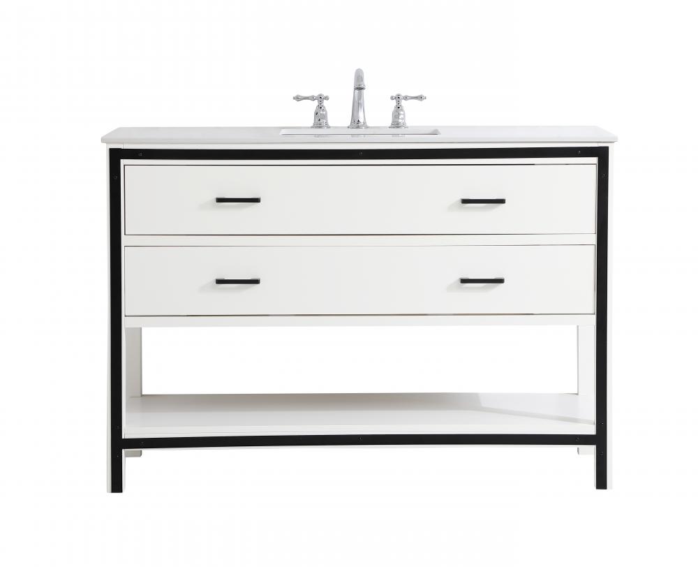 White Bathroom Vanity With Hutch