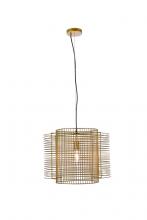 Elegant LD2344BR - Deleon Pendant Lamp D18.5"H14.6" Brass