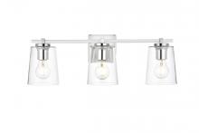 Elegant LD7310W23CH - Kacey 3 Light Chrome and Clear Bath Sconce