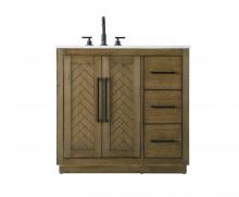 Elegant VF29036HO - 36 inch Single Bathroom Vanity in Hazel Oak