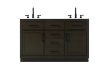 Elegant VF29754DMMB - Alden 54 inch Double Bathroom Vanity in Mocha Brown