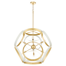 Quorum 866-8-0880 - DOMAIN 30" PENDANT - STUDIO WHITE/AGED BRASS